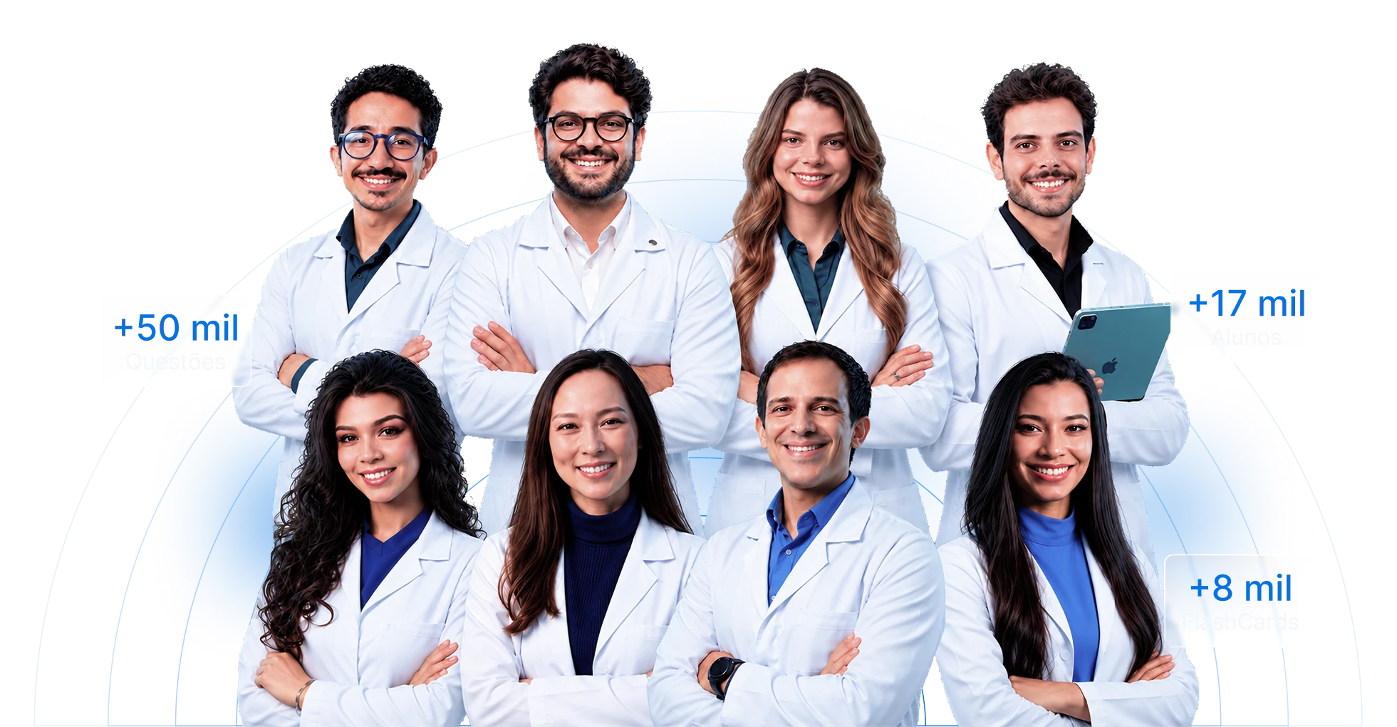 Corpo docente Aristo: +50 mil questões, +17 mil alunos e +8 mil flashcards